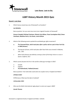 Lots Done. Lots to Do. LGBT History Month 2015 Quiz