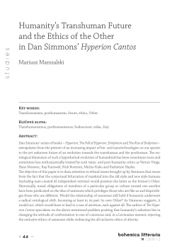 Humanity`s Transhuman Future and the Ethics of the Other in Dan