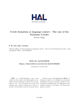 Creole formation as language contact : The case of the