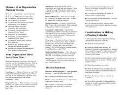 Elements of an Organization Planning Process