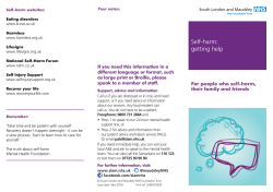 Self-harm: getting help - (SLaM) NHS Foundation Trust