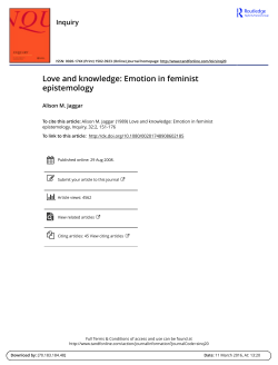 Love and knowledge: Emotion in feminist epistemology
