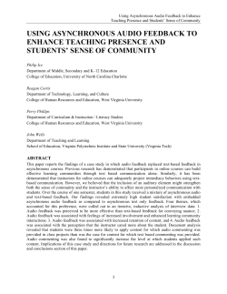 using asynchronous audio feedback to enhance teaching presence