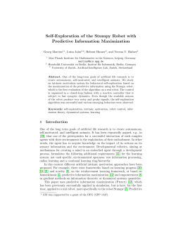 Self-Exploration of the Stumpy Robot with Predictive Information