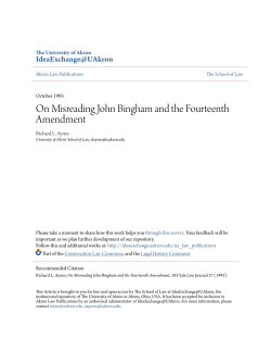 On Misreading John Bingham and the Fourteenth Amendment