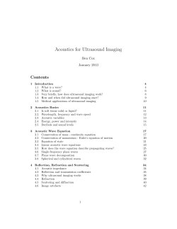 Acoustics for Ultrasound Imaging