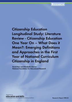 Citizenship Education Longitudinal Study: Literature Review