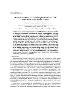 Distributions of Low Molecular Weight Dicarboxylic Acids in the