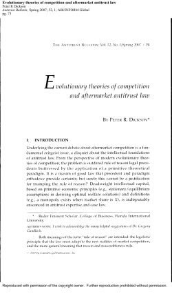 Evolutionary theories of competition and aftermarket antitrust law