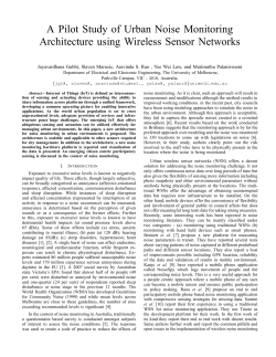 A Pilot Study of Urban Noise Monitoring Architecture using Wireless