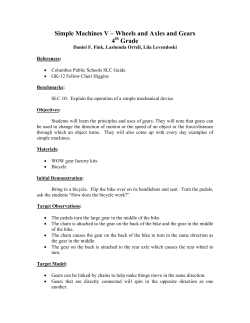 Simple Machines V &ndash; Wheels and Axles and Gears 4th Grade - gk-12