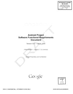 Android Project Software Functional R~quirements Document