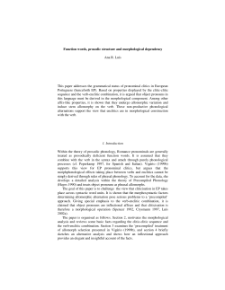 Function words, prosodic structure and morphological dependency