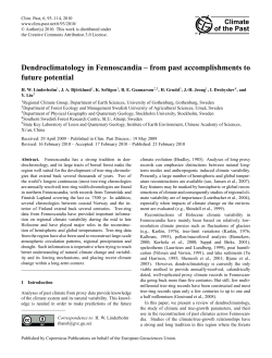 Dendroclimatology in Fennoscandia – from past accomplishments to