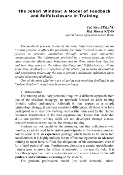 The Johari Window: A Model of Feedback and Selfdisclosure in