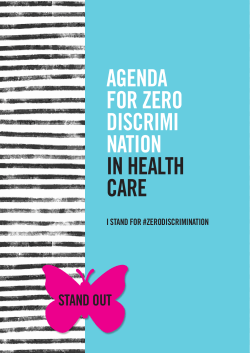 Agenda for Zero Discrimination in Health Care