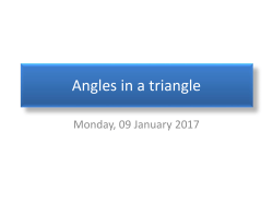 Angles in a triangle