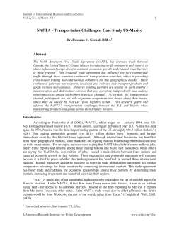 NAFTA - Transportation Challenges: Case Study US