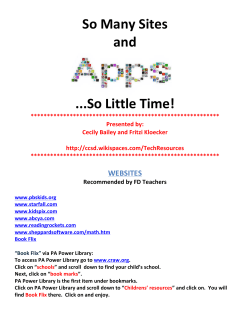 Apps for Title I Parent Conference November 5 2014