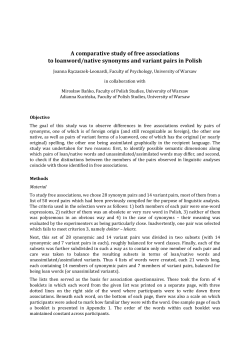 A comparative study of free associations to loanword