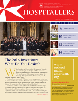 6 14 12 10 The 2016 Investiture: What Do You Desire?