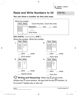 Read and Write Numbers to 50