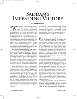 Saddam`s Impending Victory