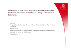 Provenance of Rare Books in Spanish Universities: access