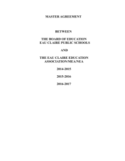 master agreement between the board of education eau claire public