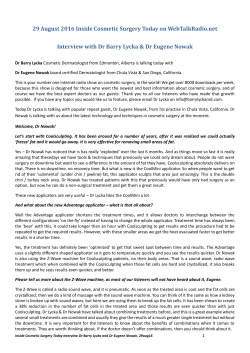 29 August 2016 Inside Cosmetic Surgery Today on