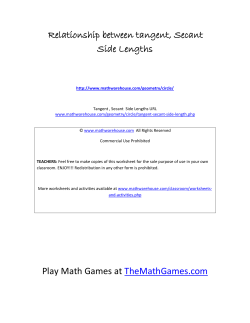 Relationship between tangent, secant side lengths