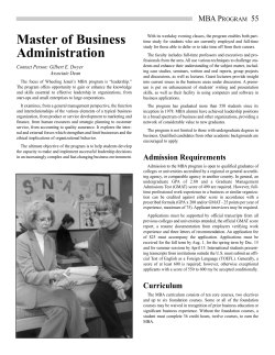 Master of Business Administration