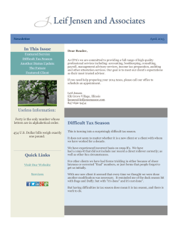 April 2015 - Leif Jensen and Associates