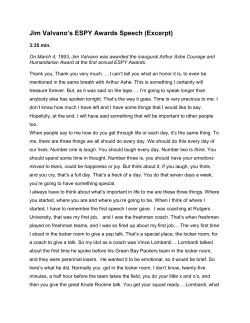 Jim Valvano`s ESPY Awards Speech (Excerpt)