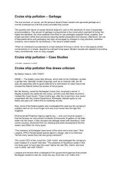 Cruise Ship Pollution Case Studies