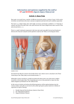 Knee Pain - Up And Running Sports Injury Clinic