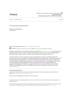 Latin American and Comparative Literature - Purdue e-Pubs