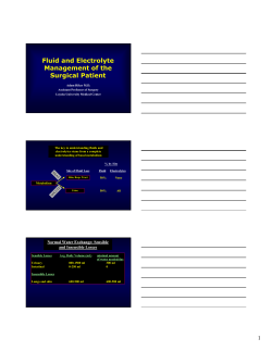Fluid and Electrolyte Management of the Surgical Patient