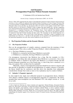 Presupposition Projection Without Dynamic