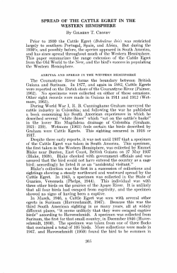 SPREAD OF THE CATTLE EGRET IN THE WESTERN HEMISPHERE