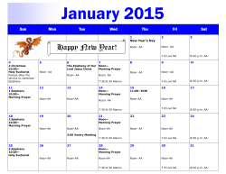 January Calendar Insert - St. George Episcopal Church