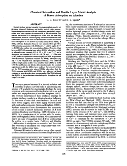 Chemical Relaxation and Double Layer Model Analysis of Boron