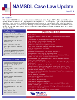 NAMSDL Case Law Update - June 2016
