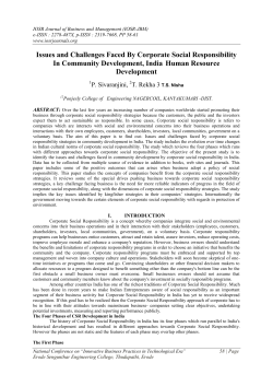 Issues and Challenges Faced By Corporate Social