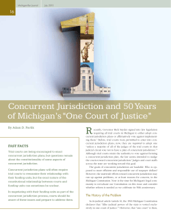 Concurrent Jurisdiction and 50 Years of Michigan`s