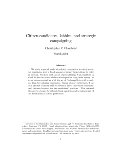 Citizen"candidates, lobbies, and strategic campaigning