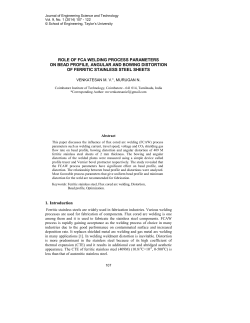 role of fca welding process parameters on bead profile