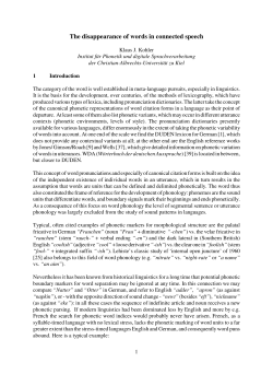 The disappearance of words in connected speech
