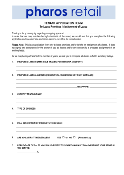 LEASING APPROVAL FORM