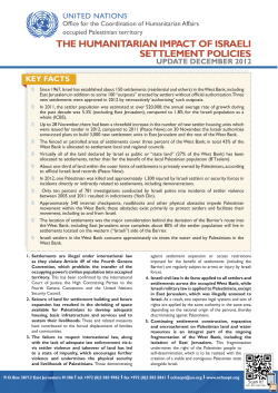 the humanitarian impact of israeli settlement policies